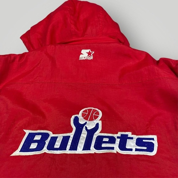 Vintage Washington Bullets Jacket Mens M/L Red Blue NBA Basketball Starter 90s - Picture 14 of 14